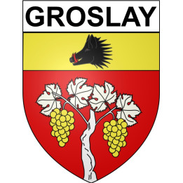 Pegatinas escudo de armas de Groslay adhesivo de la etiqueta engomada