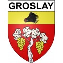 Pegatinas escudo de armas de Groslay adhesivo de la etiqueta engomada