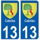 13 Cabriès blason ville autocollant plaque