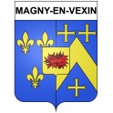 Pegatinas escudo de armas de Magny-en-Vexin adhesivo de la etiqueta engomada