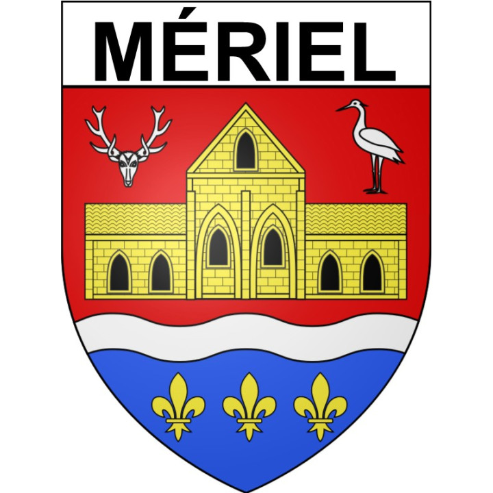 Pegatinas escudo de armas de Mériel adhesivo de la etiqueta engomada