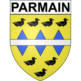 Pegatinas escudo de armas de Parmain adhesivo de la etiqueta engomada