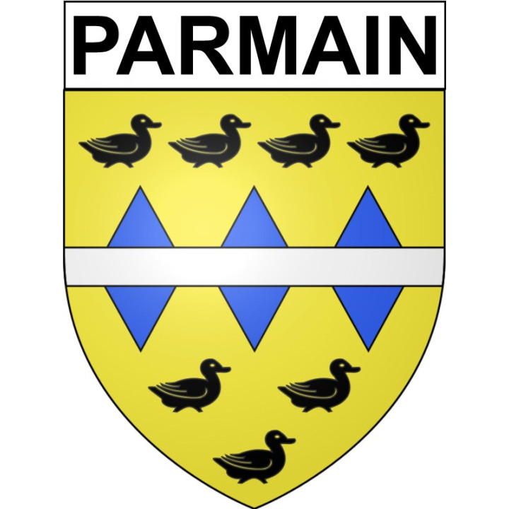 Pegatinas escudo de armas de Parmain adhesivo de la etiqueta engomada