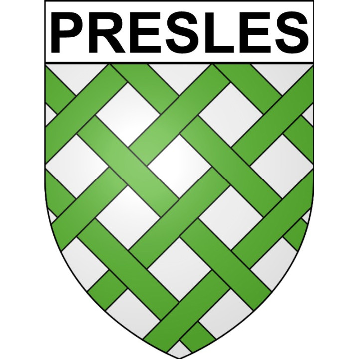 Pegatinas escudo de armas de Presles adhesivo de la etiqueta engomada