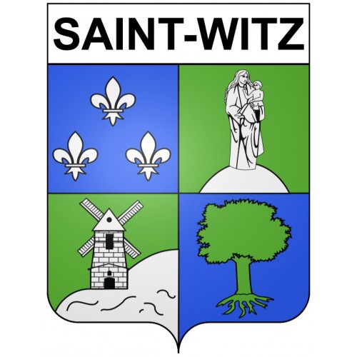 Pegatinas escudo de armas de Saint-Witz adhesivo de la etiqueta engomada