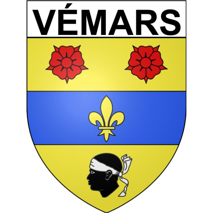 Pegatinas escudo de armas de Vémars adhesivo de la etiqueta engomada
