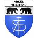 Pegatinas escudo de armas de Arles-sur-Tech adhesivo de la etiqueta engomada