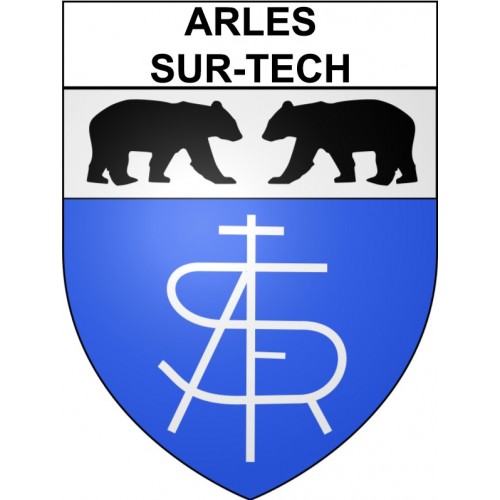 Pegatinas escudo de armas de Arles-sur-Tech adhesivo de la etiqueta engomada