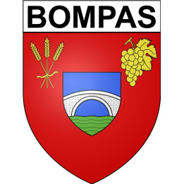 Pegatinas escudo de armas de Bompas adhesivo de la etiqueta engomada