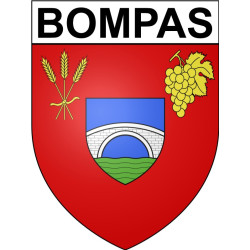Bompas 66 ville Stickers blason autocollant adhésif
