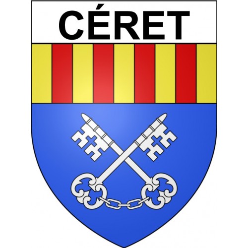 Pegatinas escudo de armas de Céret adhesivo de la etiqueta engomada