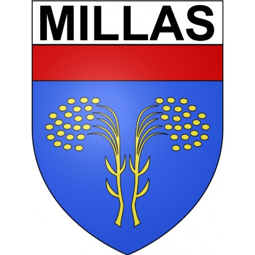 Pegatinas escudo de armas de Millas adhesivo de la etiqueta engomada