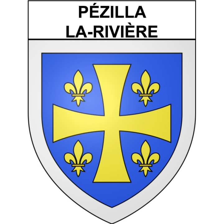 Pegatinas escudo de armas de Pézilla-la-Rivière adhesivo de la etiqueta engomada