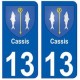 13 Cassis blason ville autocollant plaque