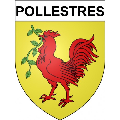 Pegatinas escudo de armas de Pollestres adhesivo de la etiqueta engomada