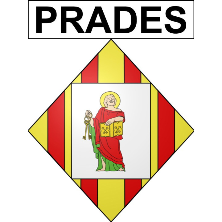 Pegatinas escudo de armas de Prades adhesivo de la etiqueta engomada