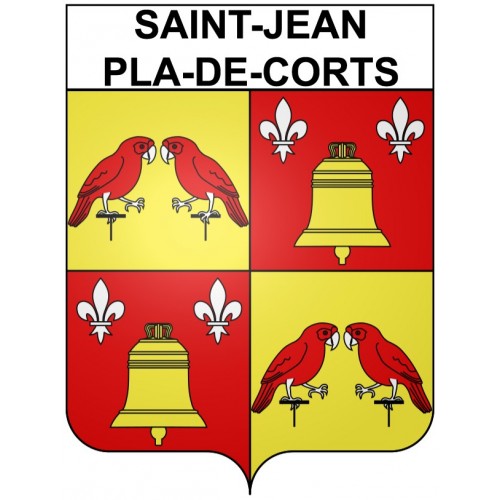 Saint-Jean-Pla-de-Corts 66 ville Stickers blason autocollant adhésif