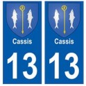 13 Cassis-de wappen stadt aufkleber platte