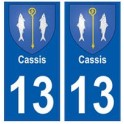 13 Cassis stemma della città adesivo piastra
