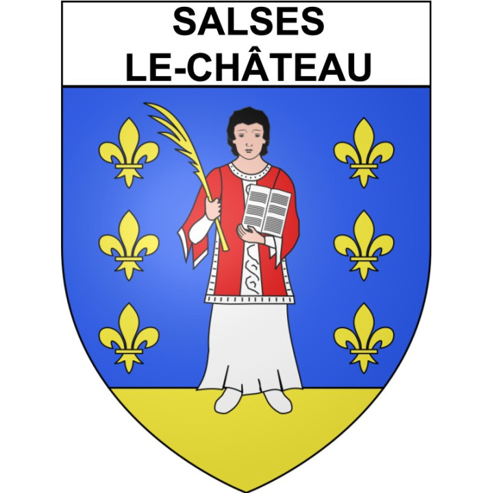 Salses-le-Château 66 ville Stickers blason autocollant adhésif