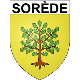 Pegatinas escudo de armas de Sorède adhesivo de la etiqueta engomada
