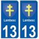 13 Lambesc  blason ville autocollant plaque