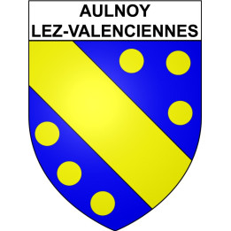 Pegatinas escudo de armas de Aulnoy-lez-Valenciennes adhesivo de la etiqueta engomada