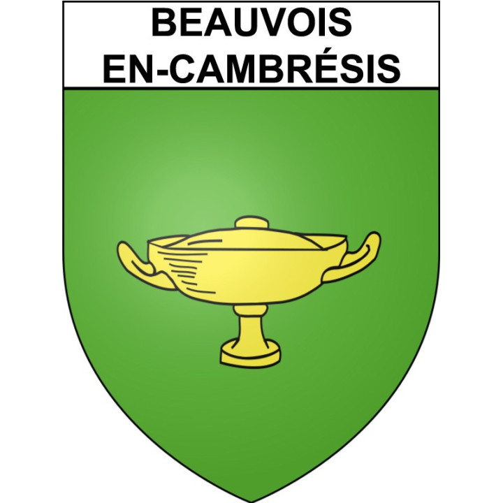 Pegatinas escudo de armas de Beauvois-en-Cambrésis adhesivo de la etiqueta engomada