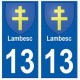 13 Lambesc  blason ville autocollant plaque
