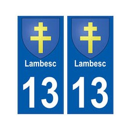 13 Lambesc  blason ville autocollant plaque