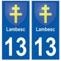 13 Lambesc  blason ville autocollant plaque