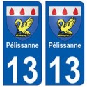 13 Pélissanne  blason ville autocollant plaque