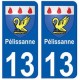 13 Pélissanne  blason ville autocollant plaque