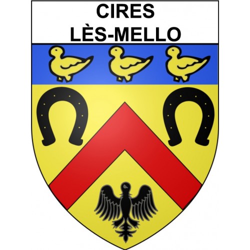 Cires-lès-Mello Sticker wappen, gelsenkirchen, augsburg, klebender aufkleber