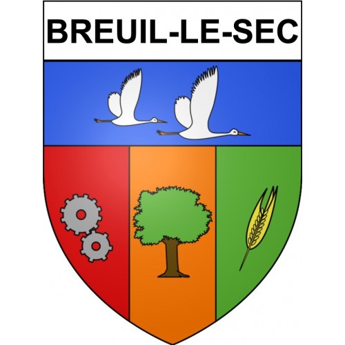Breuil-le-Sec 60 ville Stickers blason autocollant adhésif
