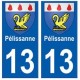 13 Pélissanne  blason ville autocollant plaque