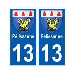 13 Pélissanne  blason ville autocollant plaque