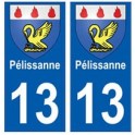13 Pélissanne  blason ville autocollant plaque