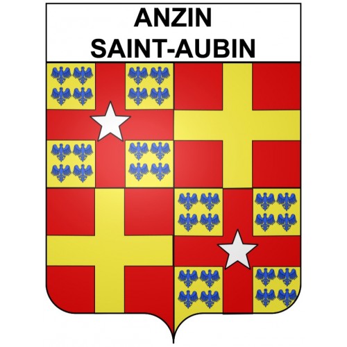 Anzin-Saint-Aubin Sticker wappen, gelsenkirchen, augsburg, klebender aufkleber