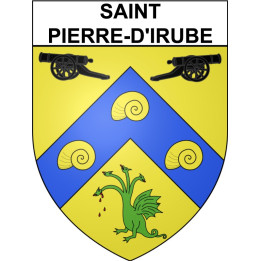 Pegatinas escudo de armas de Saint-Pierre-d'Irube adhesivo de la etiqueta engomada