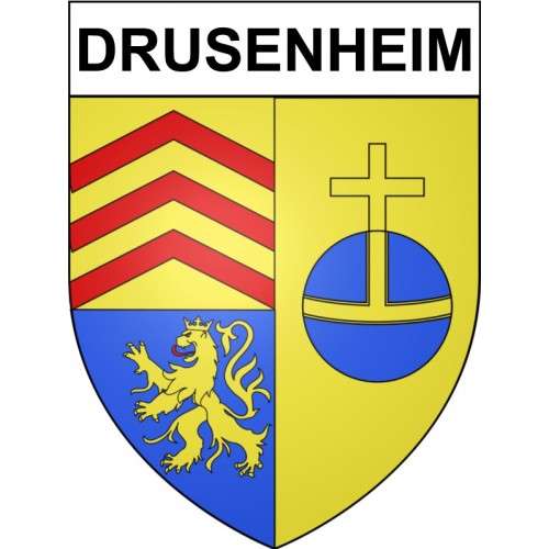 Pegatinas escudo de armas de Drusenheim adhesivo de la etiqueta engomada