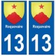 13 Roquevaire blason ville autocollant plaque