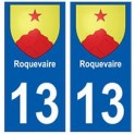 13 Roquevaire blason ville autocollant plaque