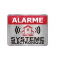 Autocollant alarme système électronique logo 771 immitation INOX lot de 12