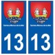 13 Saintes-Maries-de-la-Mer blason ville autocollant plaque