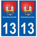 13 Saintes-Maries-de-la-Mer blason ville autocollant plaque