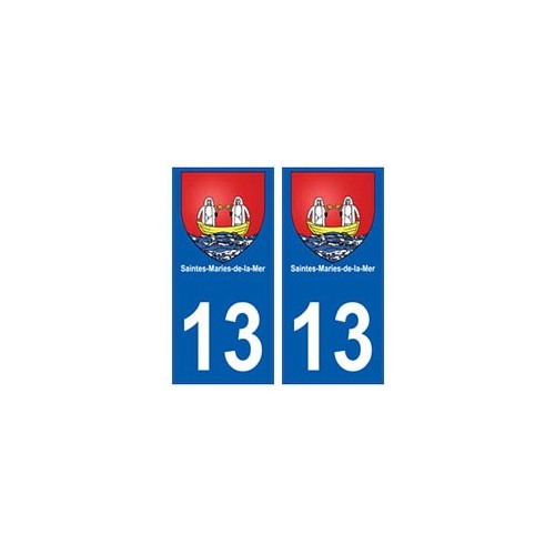13 Saintes-Maries-de-la-Mer blason ville autocollant plaque