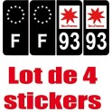 93 sticker Seine Saint Denis autocollant plaque auto logo 2 fond noir