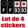 93 sticker Seine Saint Denis autocollant plaque auto logo 2 fond noir