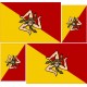 Sicile set x 4 drapeau logo autocollant adhésif sticker Sicilia